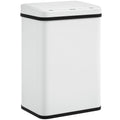 40L Sensor Bin with Soft-Close Lid, Stainless Steel Automatic Touchless Motion Sensor Kitchen Bin, White