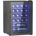 20 Bottle Countertop Wine Fridge with 5-18℃ Temperature Control - Black
