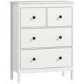 Modern Chest of Drawers, 4 Drawer Dresser Clothes Storage Organiser for Living Room, Hallway, Entryway, White