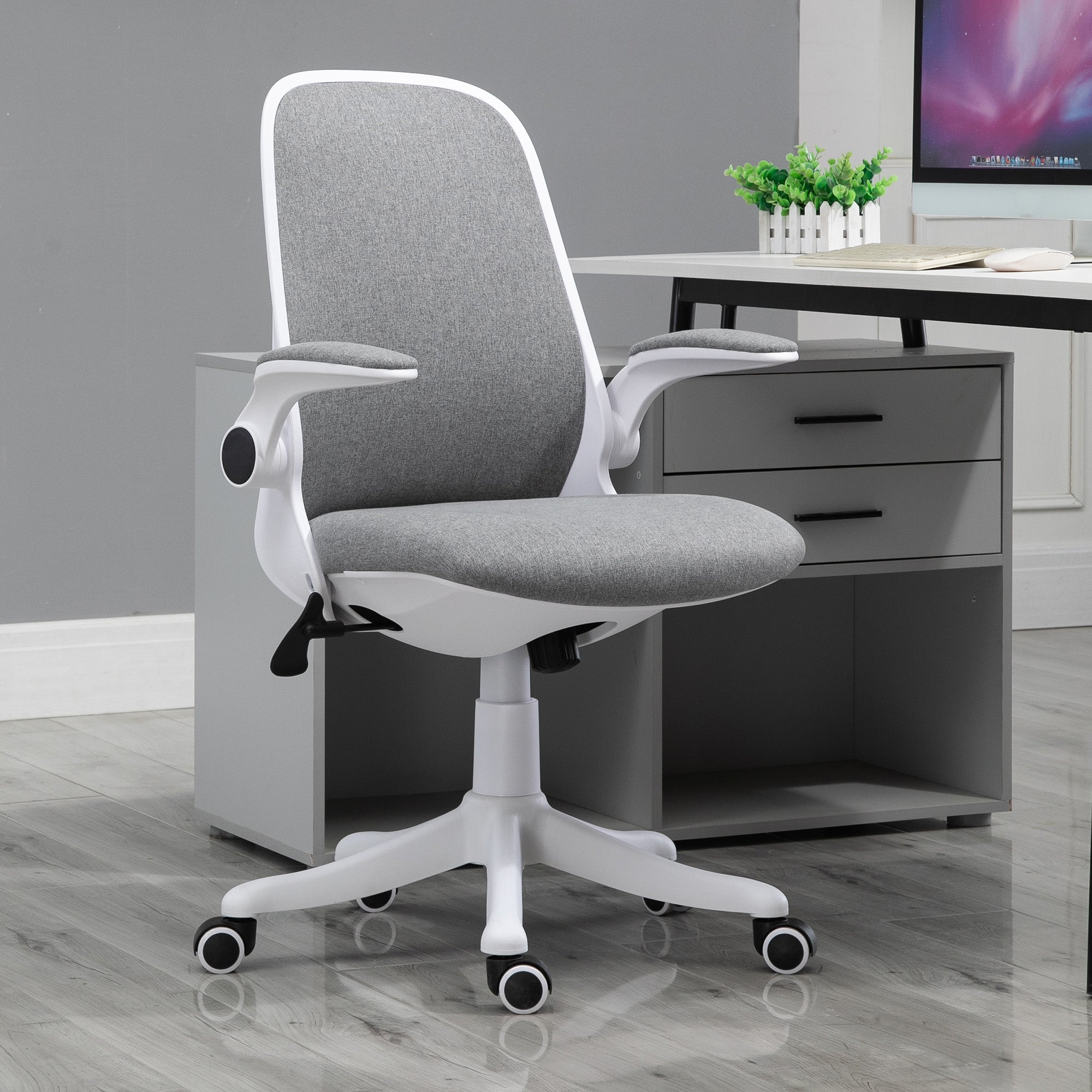 Nylon Mesh Cushioned Office Chair Grey