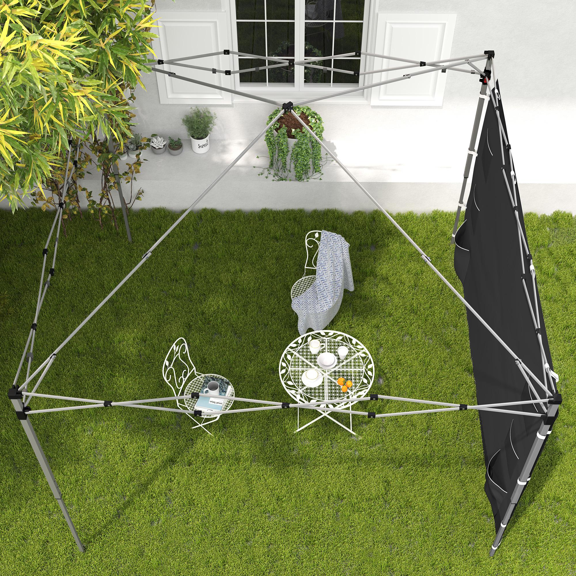 Replacement Gazebo Sidewall 195 x 295 cm with Storage Pockets - Black