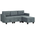 L Shape Modular Sofa with Storage - Dark Grey