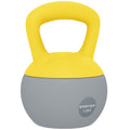 12KG Soft Kettlebell, Kettlebell with Non-Slip Handle for Home Gym, Weight Lifting, Strength Training, Yellow/Grey