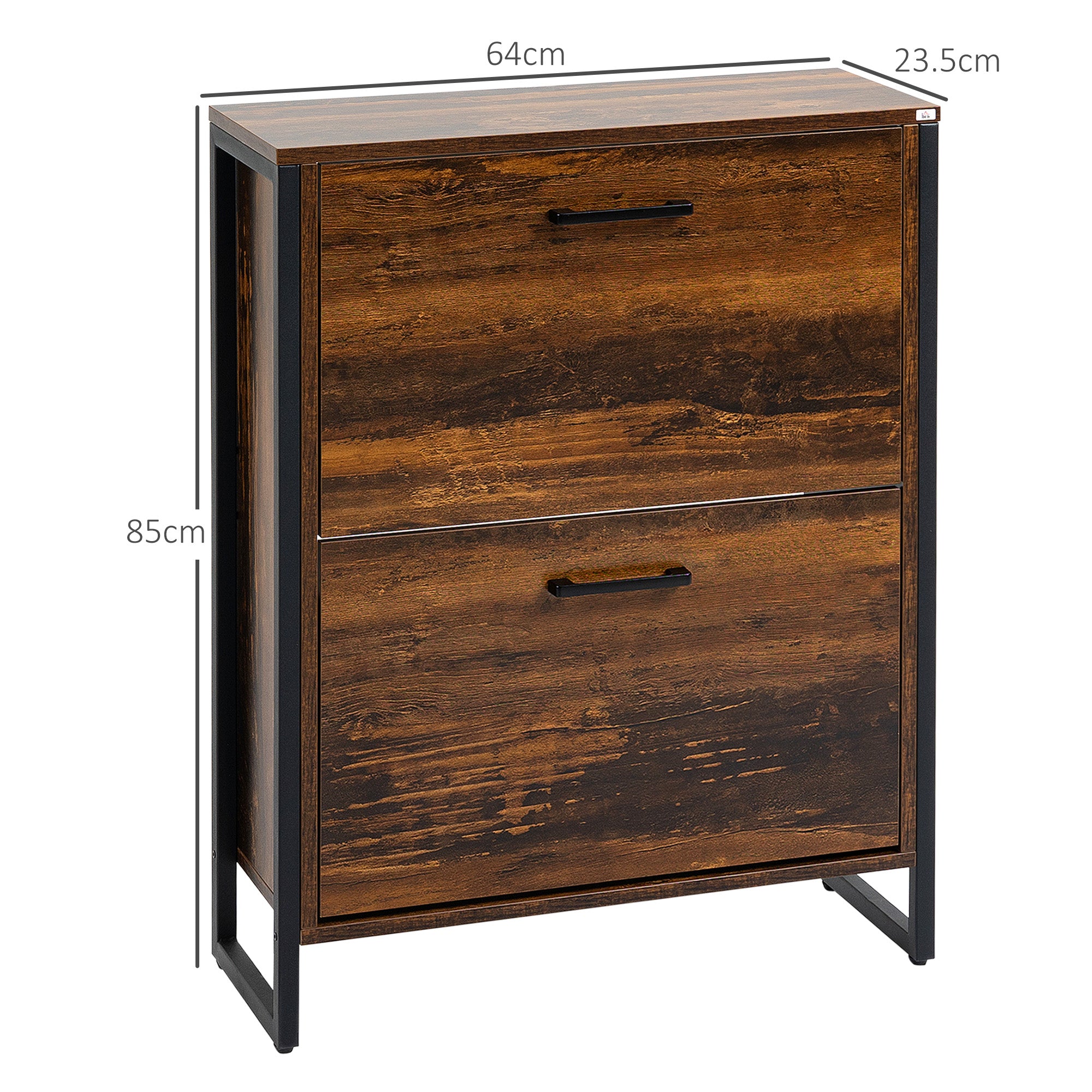 12-Shoe, Two-Door Storage Cabinet - Wood-Effect