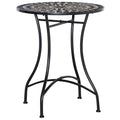 Φ60cm Mosaic Outdoor Patio Table with Ceramic Top - Black