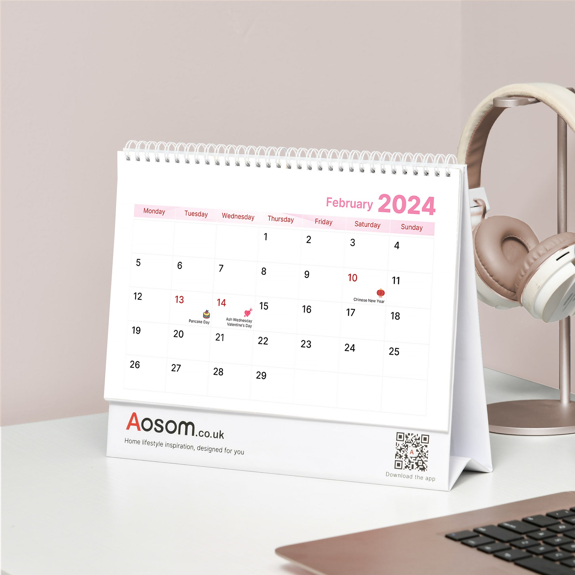 Aosom Customised 2024 Desk Calendar