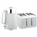 Electric Stainless Steel Kettle and Toaster Set, 3000W 1.7L UK Strix Thermostat Fast Boil Kettle w/ Limescale Filter, Cool Touch Body, 4 Slice Toaster with 7 Browning Levels, Taupe