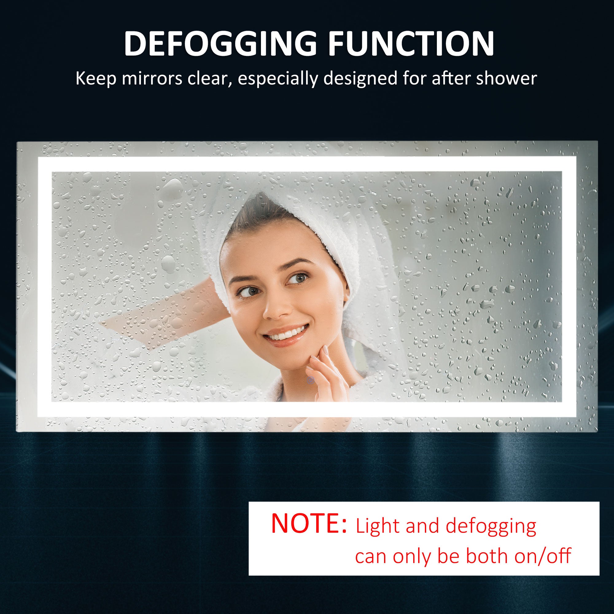 LED Bathroom Mirror, 120Wx60HX4D cm-Silver