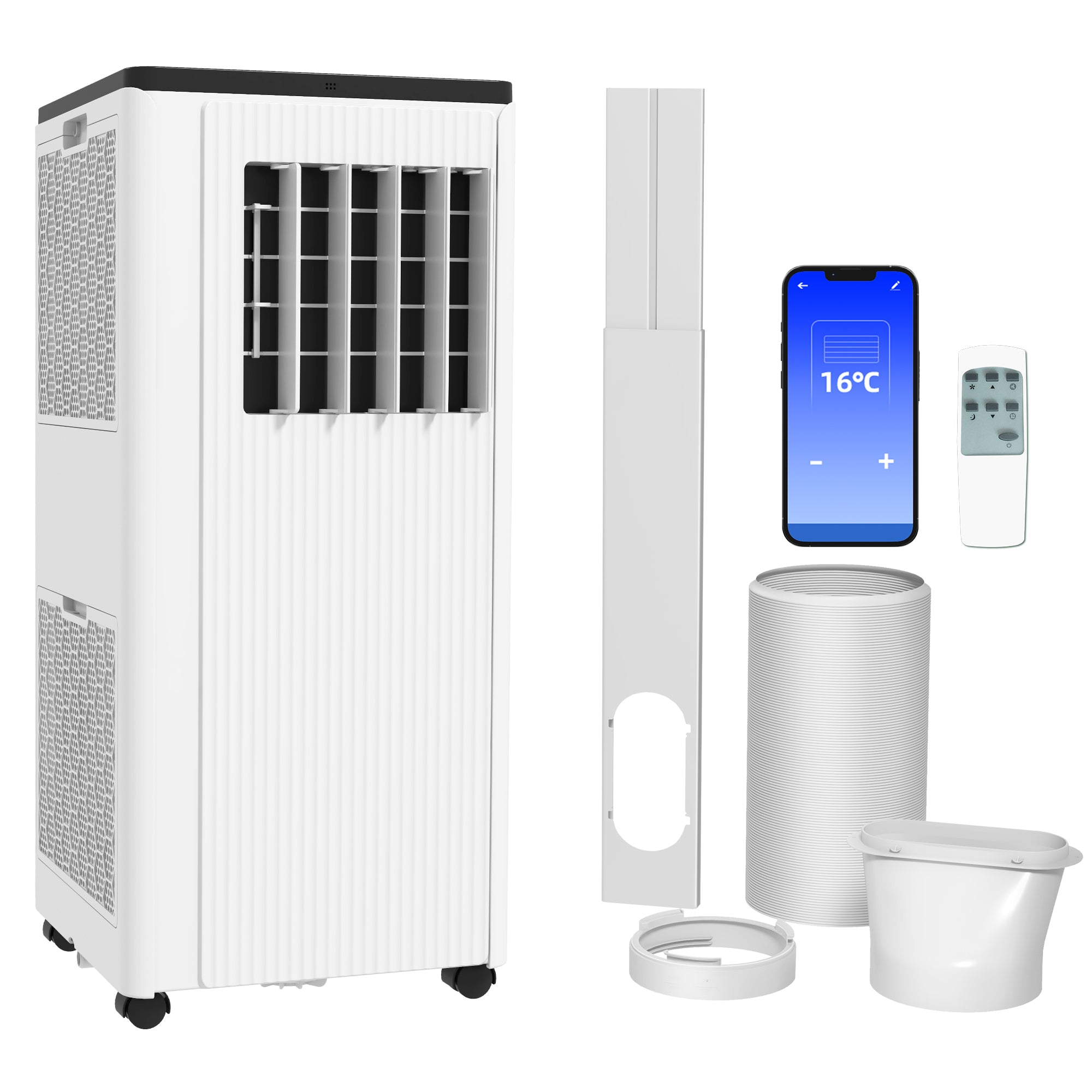 9,000 BTU App-Controlled Mobile Air Conditioner, 20m² Radius - White