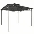 3 x 3 m Gazebo, Garden Gazebo with 2-Tier Roof, Metal Frame, Dark Grey
