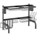 65cm Modular Over-Sink Drying Rack with Holders and Hooks - Black