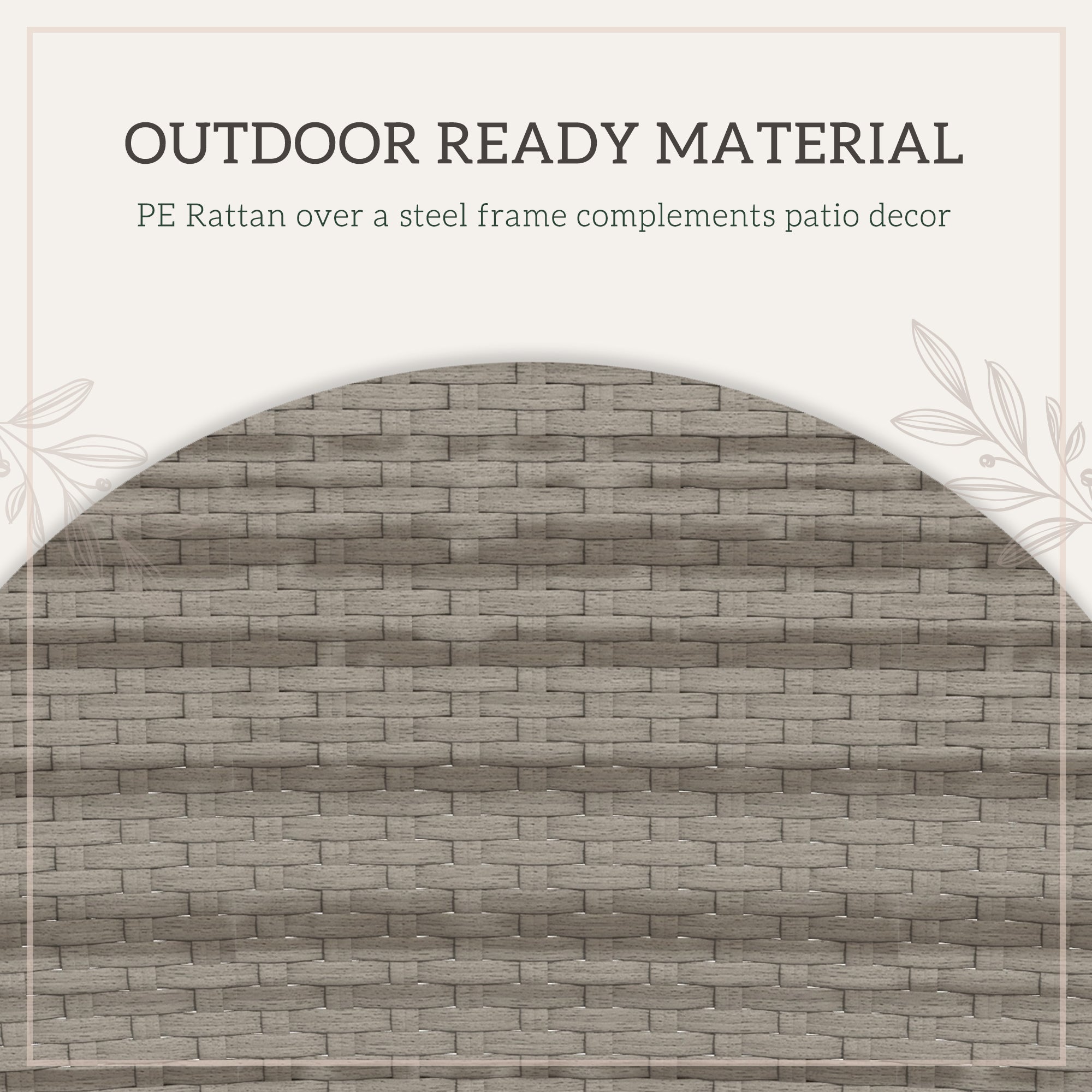 Five-Piece Rattan Garden Set, with Two-Tier Table - Grey