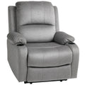 Microfibre Manual Reclining Armchair with Footrest - Grey