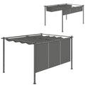 3 x 4m Metal Pergola Kit with Retractable Roof and UPF30+ Shade - Grey
