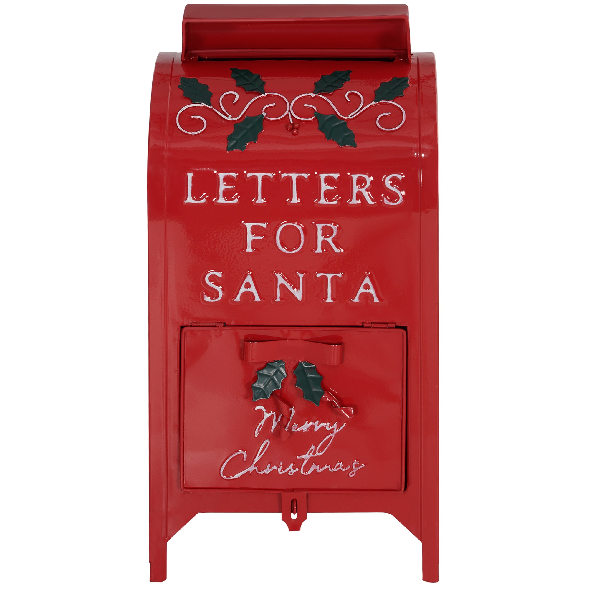 Christmas Post Box, Letters for Santa Mailbox, Freestanding or Wall Mounted Postbox, Indoor Christmas Decoration, Red