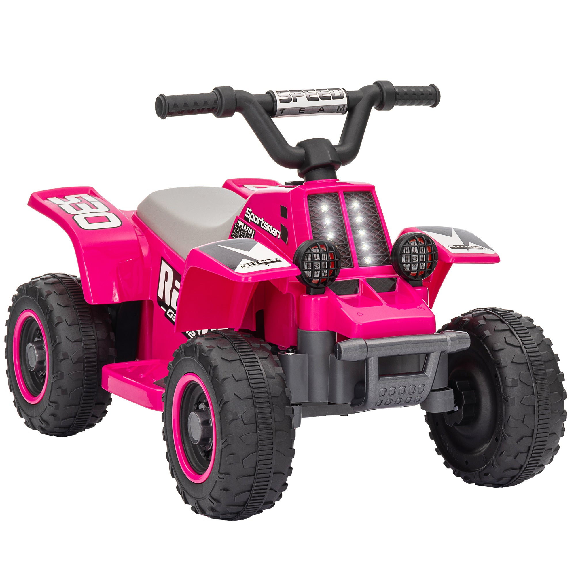 6V Electric Quad Bike for Kids, Ride On ATV w/ Forward Backward, Headlights, for 18-36 Months - Pink