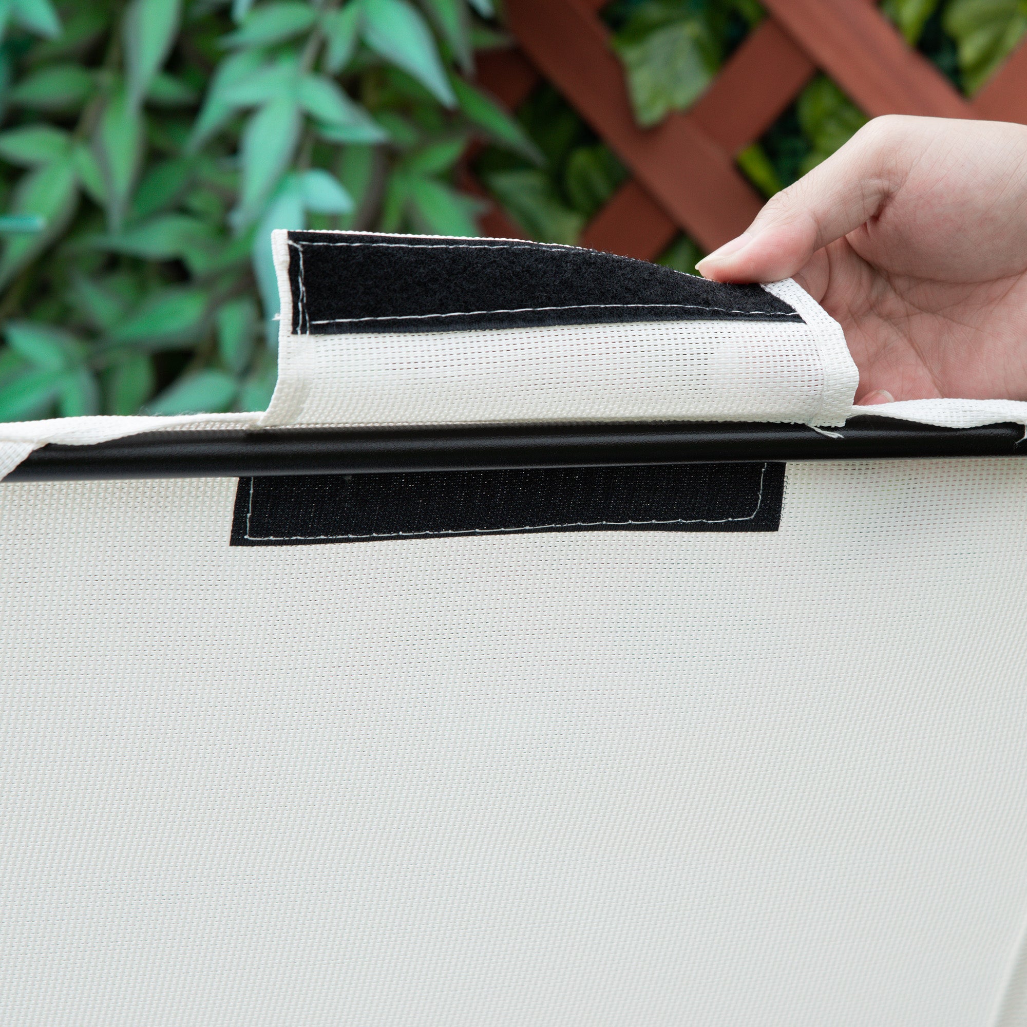 2 Piece Foldable Reclining Garden Chairs with Canopy - White