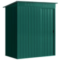5 x 3.5ft Metal Garden Storage Shed with Effortless Assembly and 2 Pairs of Gloves, Waterproof Outdoor Shed, Green