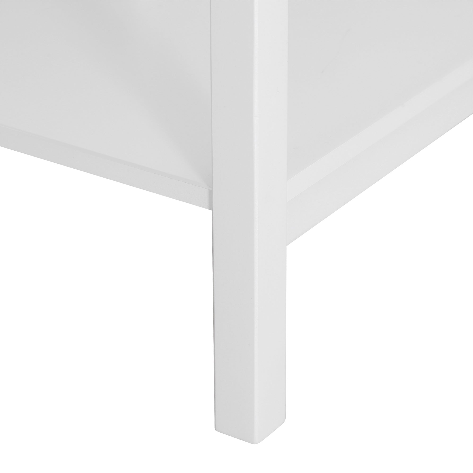 White Bedside Table, Wooden Side Table, Nightstand, Bedside Cabinet with Drawer and Storage Shelf for Bedroom and Living Room, Set of 2