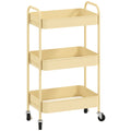 Three-Tier Steel Storage Trolley - Yellow