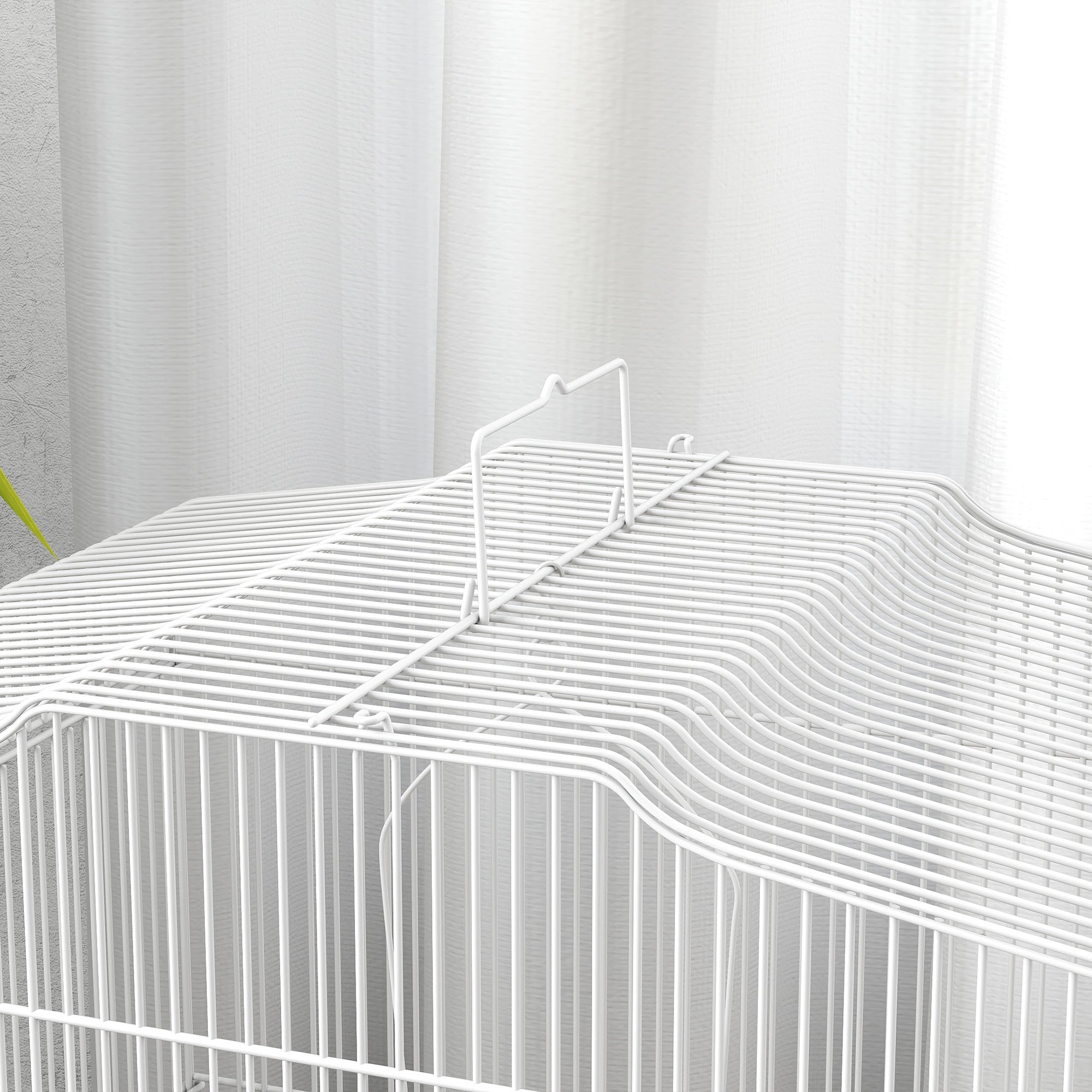 Large Metal Bird Cage with Perches, Food Bowls, Swing, for Budgies, Parakeets, White