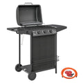 Four Burner Gas Grill BBQ - Black