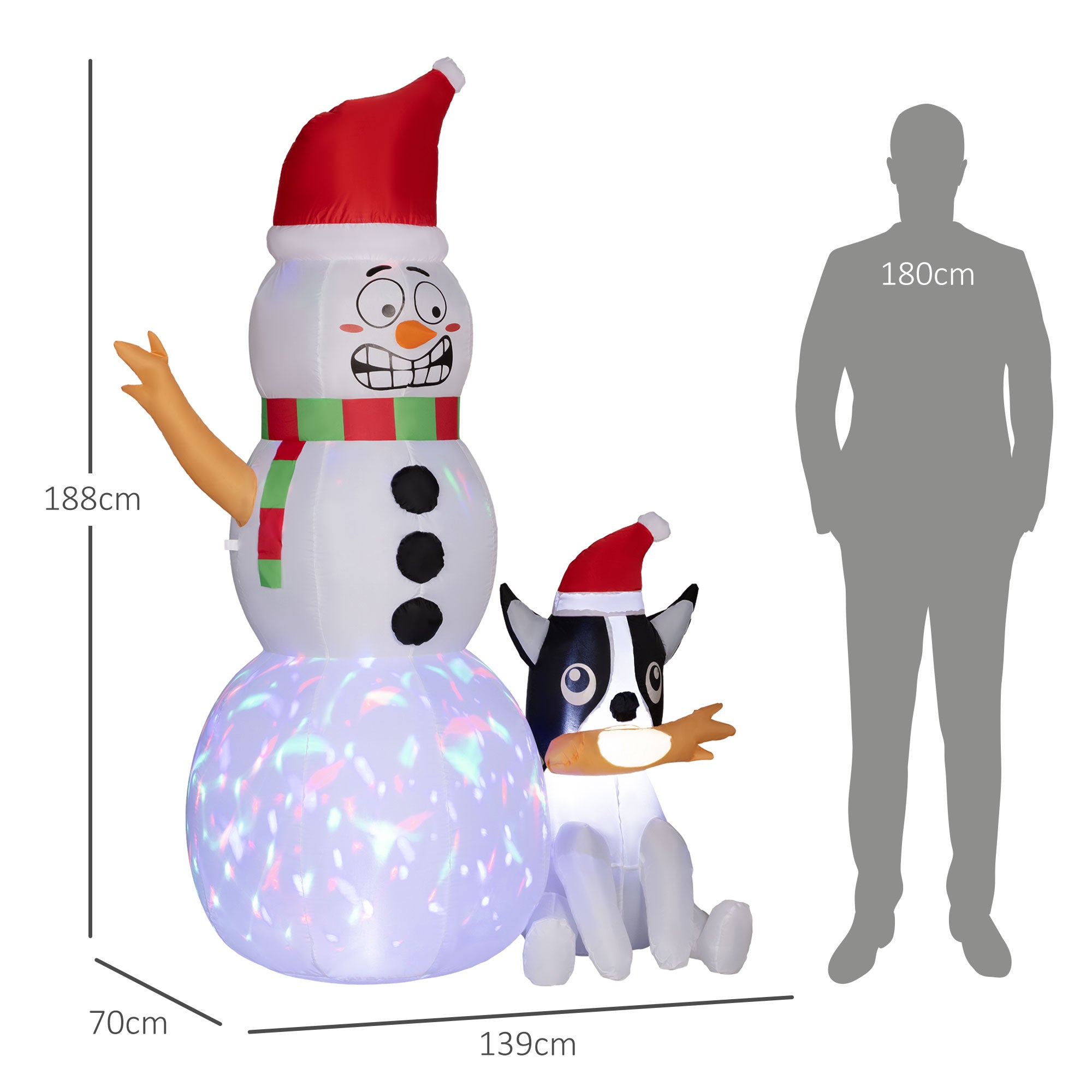 6.2ft Inflatable Santa with Dog Decoration
