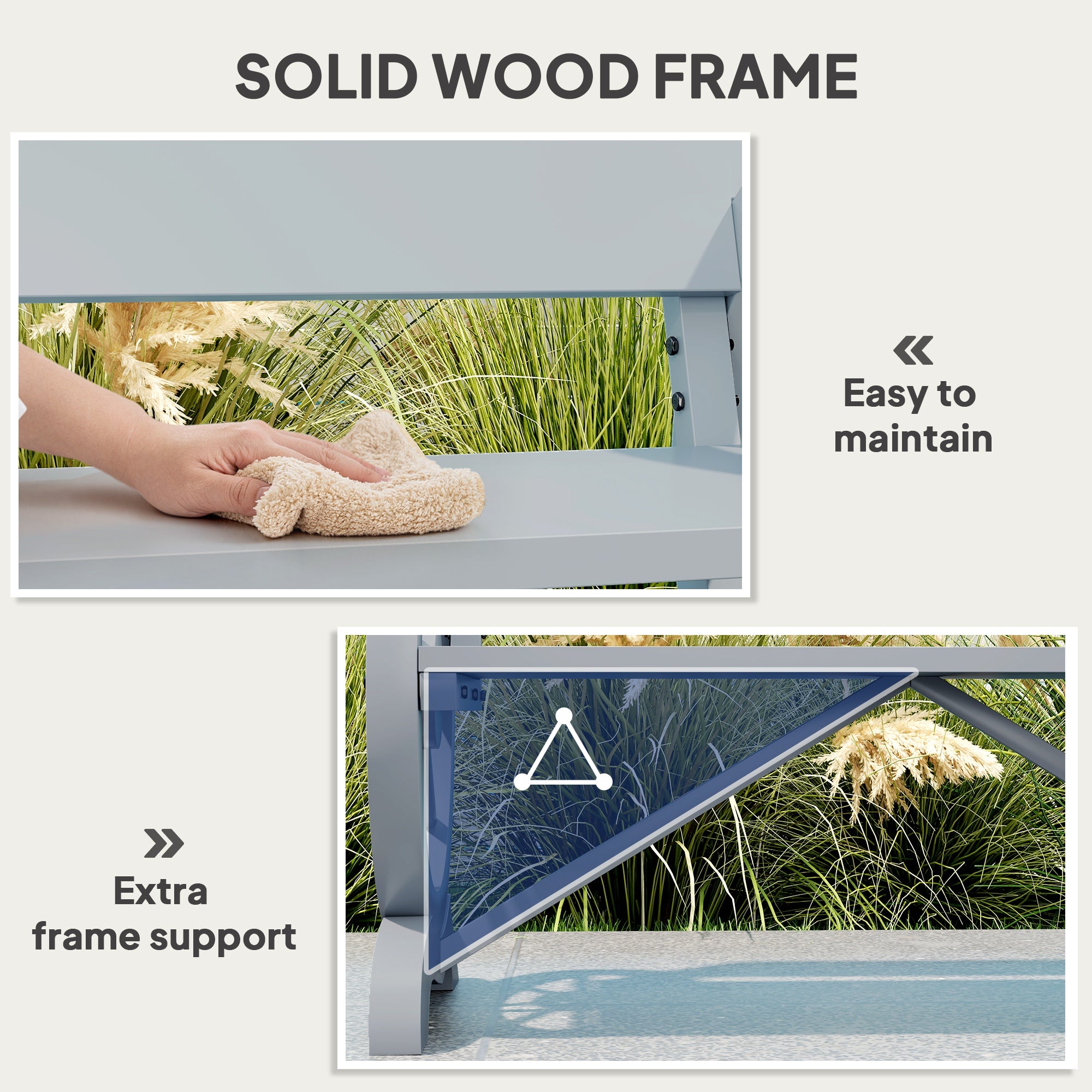 2 Seater Fir Wood Outdoor Garden Wagon Wheel Bench Grey