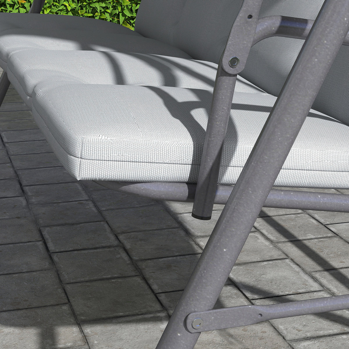 Three-Seater Garden Swing Seat with Canopy - Light Grey