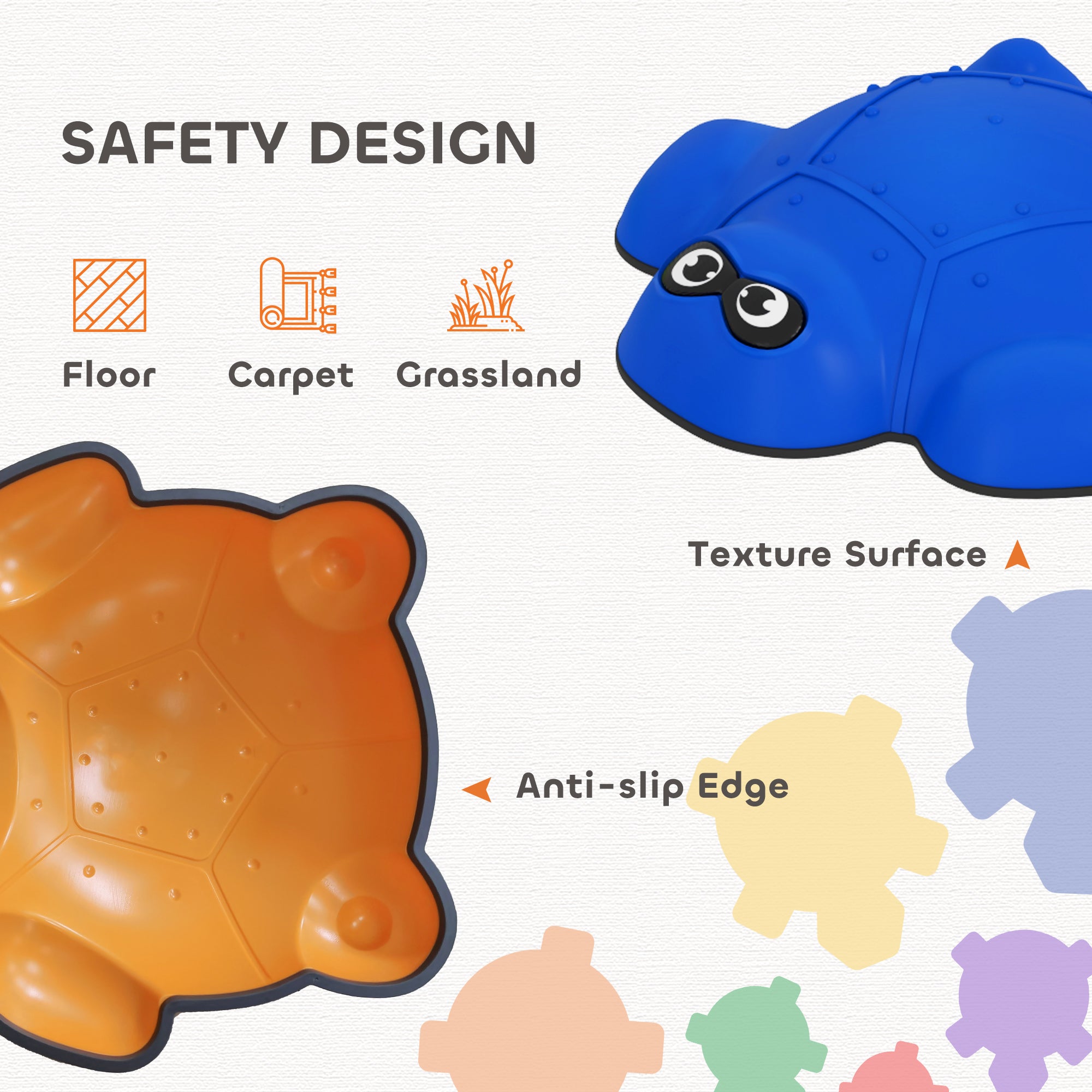 9 PCS Balance Stepping Stones with Non-slip Edge, Indoor Outdoor Obstacle Courses for Kids Ages 3-8 Years, Multicoloured