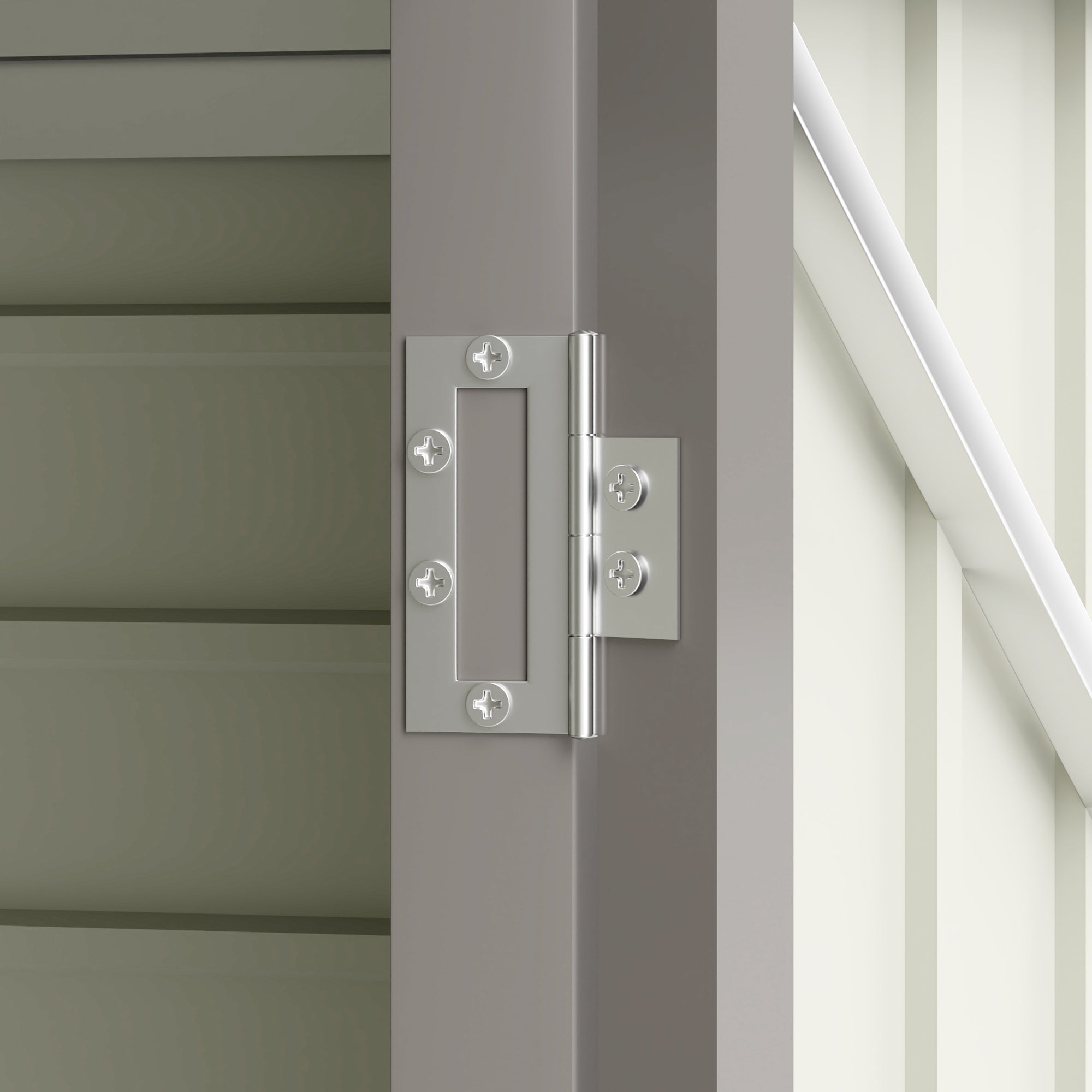 3.7 x 7.9ft Galvanised Steel Garden Shed with Latched Door Light Grey