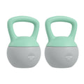 2 x 8kg Soft Kettlebell Set with Non-Slip Handle for Home Gym Strength Training Cardio - Grey and Green