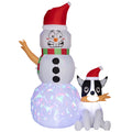6.2ft Inflatable Snowman with Dog Decoration - White
