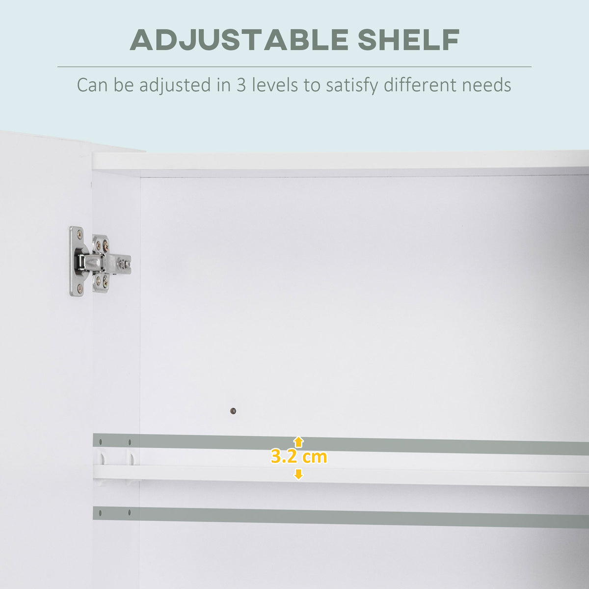 kleankin Bathroom Cabinet with Mirror, Wall Mounted Bathroom Mirror Cabinet with Adjustable Shelf, 2 Doors Storage Cupboard, White