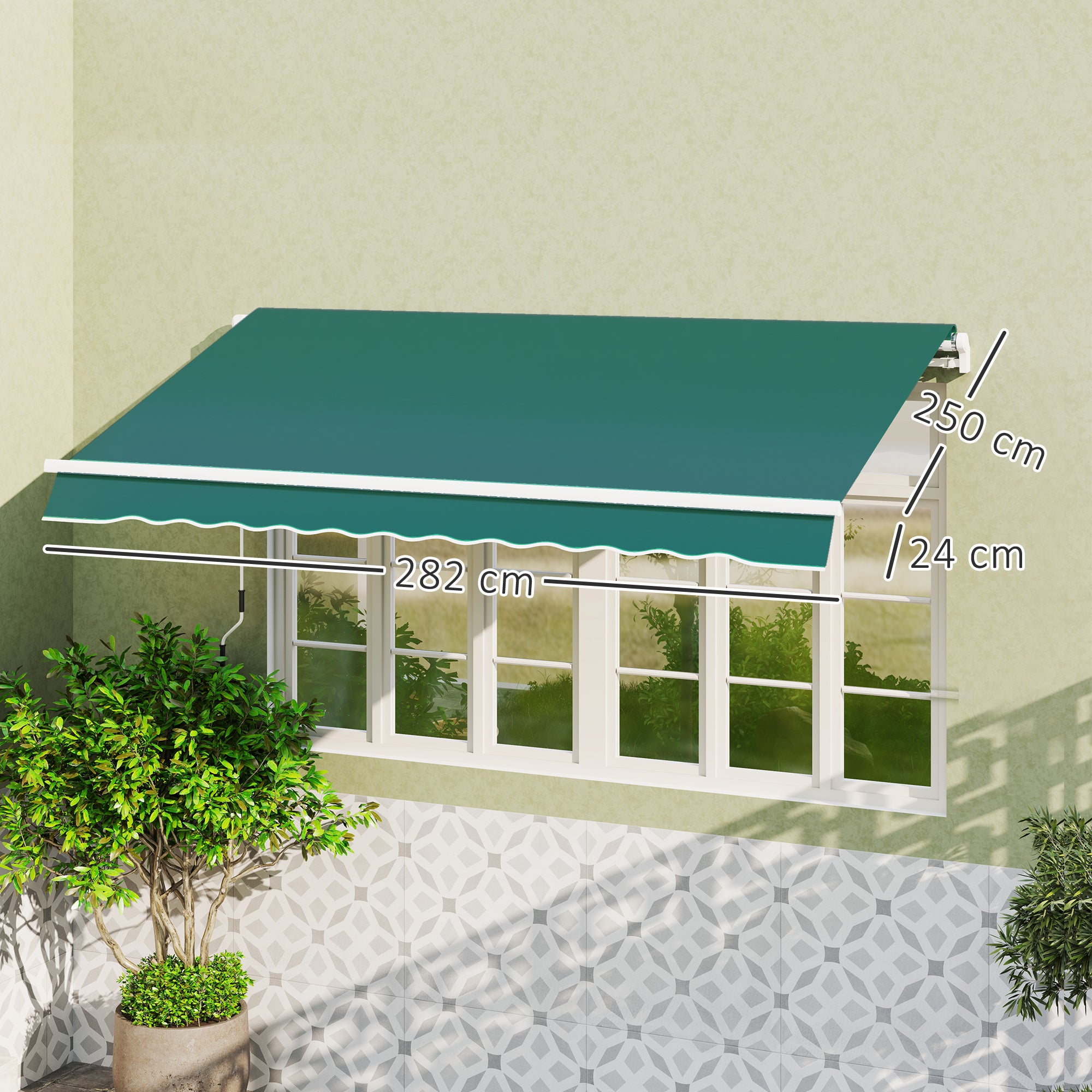 Awning Replacement Canopy Fabric 3 x 2.5 m UPF 50+ - Green
