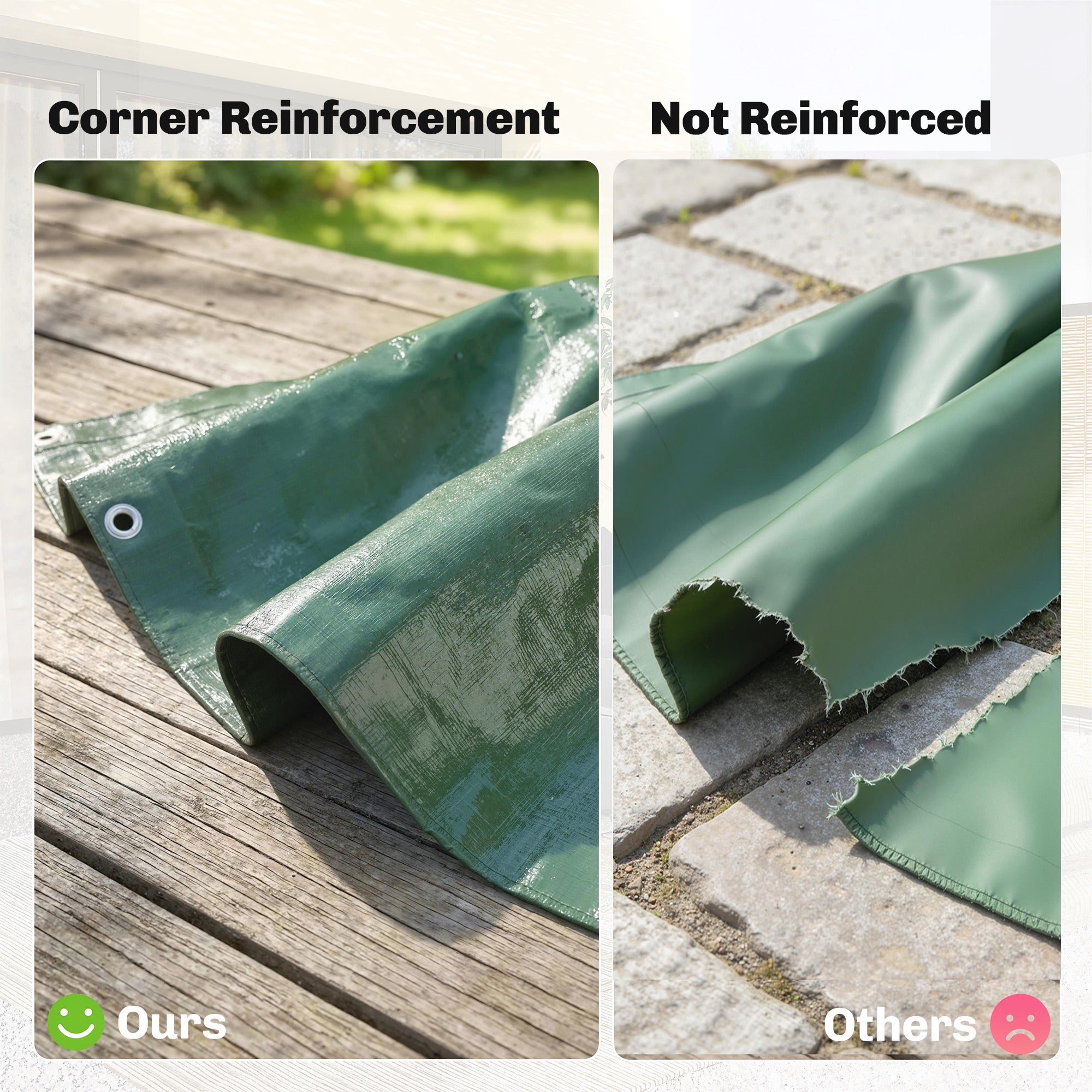 3 x 4m Waterproof Tarpaulin, 90GSM Tear-Resistant PE Tarp with Reinforced Grommets, UV Protected Cover