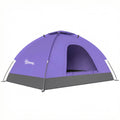 2 Person Camping Tent, Dome Tent with Zipped Doors, Storage Pocket, Portable Handy Bag, Light Purple