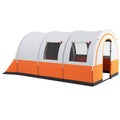 3000mm Waterproof Family Camping Tent for 6 with Spacious Living Area - Cream and Orange