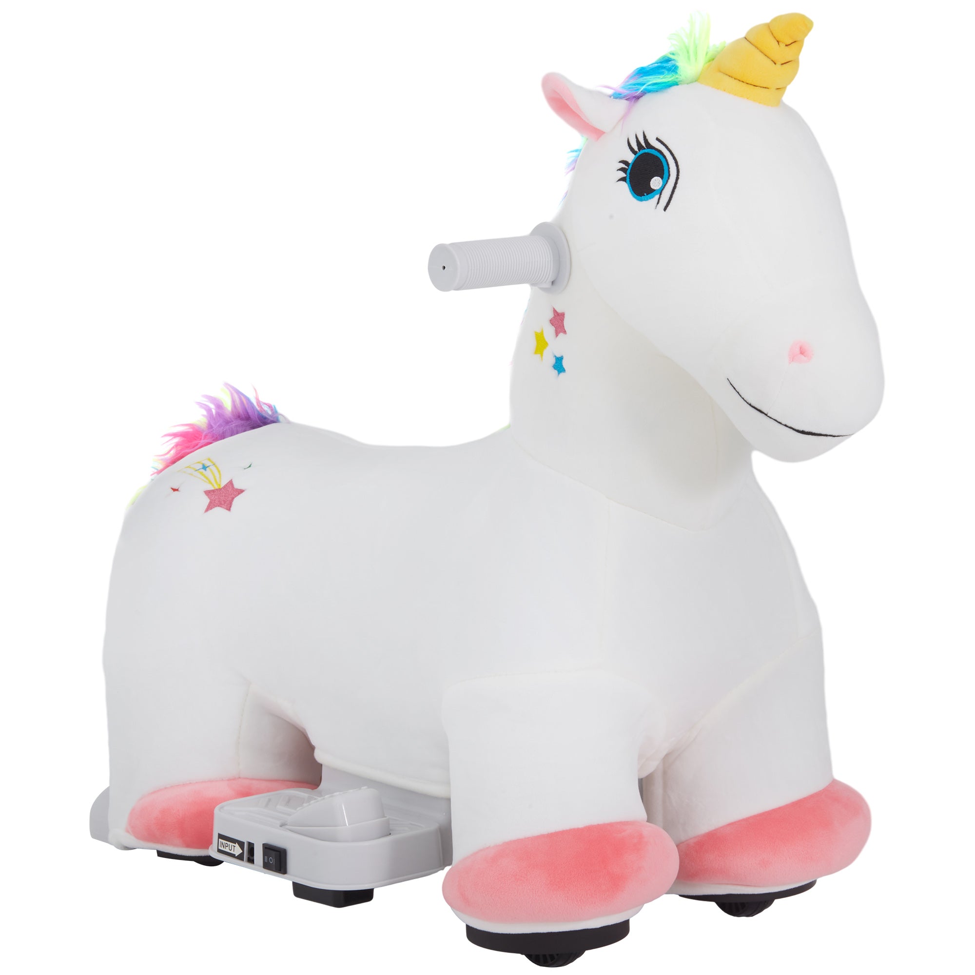 6V Electric Ride on Unicorn, Battery Powered Kids Ride on Animal Toy with Music Forward Control, for 18-36 Months