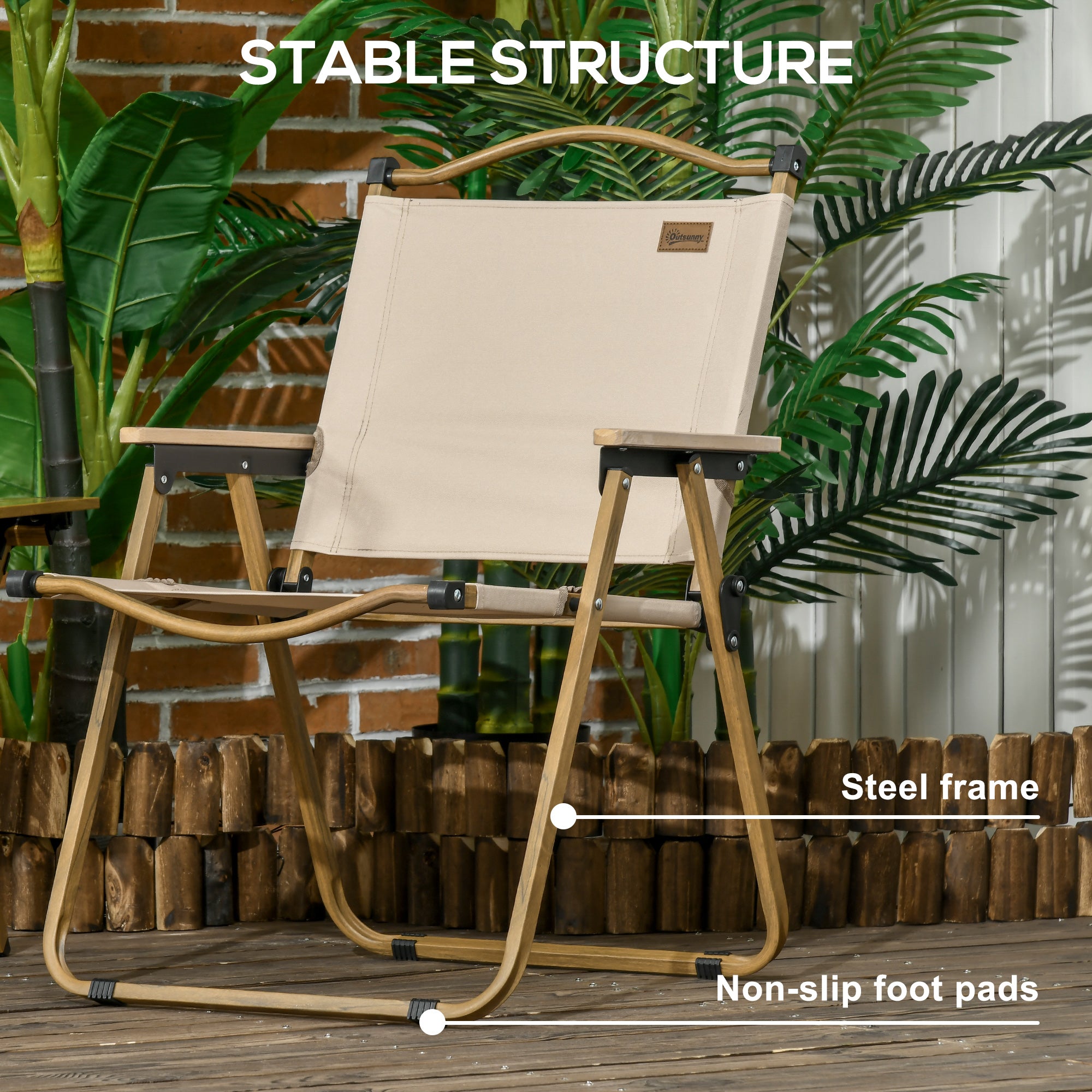 Lightweight Folding Camping Chair for Adults - Khaki