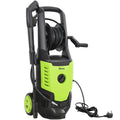 2200W High Pressure Electric Washer 170 Bar 420L/h with Adjustable Nozzle, 6M Hose & Hose Reel for Home Patio Car Driveway - Green Black
