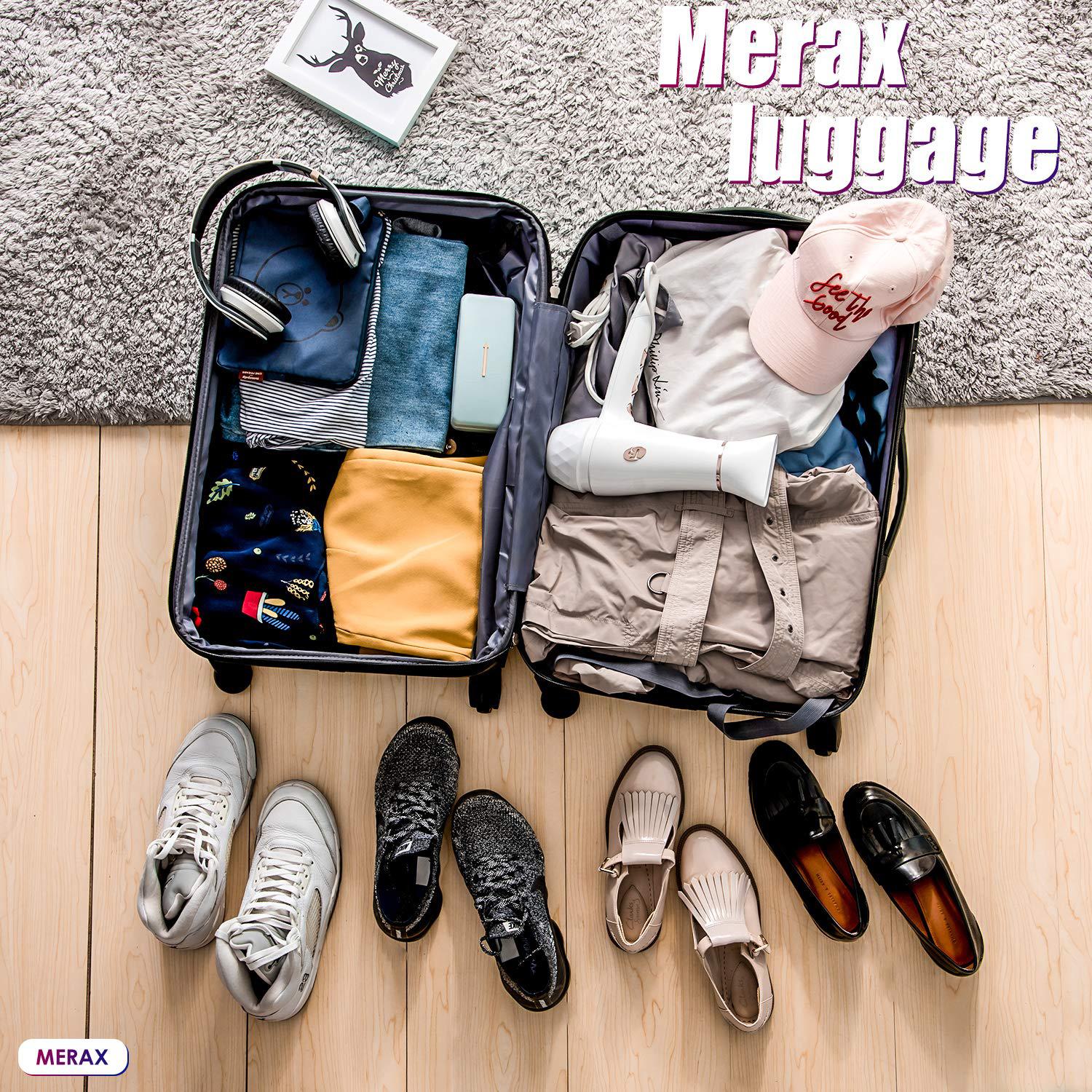 24" 4-Wheel ABS Hard Shell Travel Trolley Suitcase with Telescoping Handle, Luggage with Combination Lock, 45L × 28W × 69H cm, Red