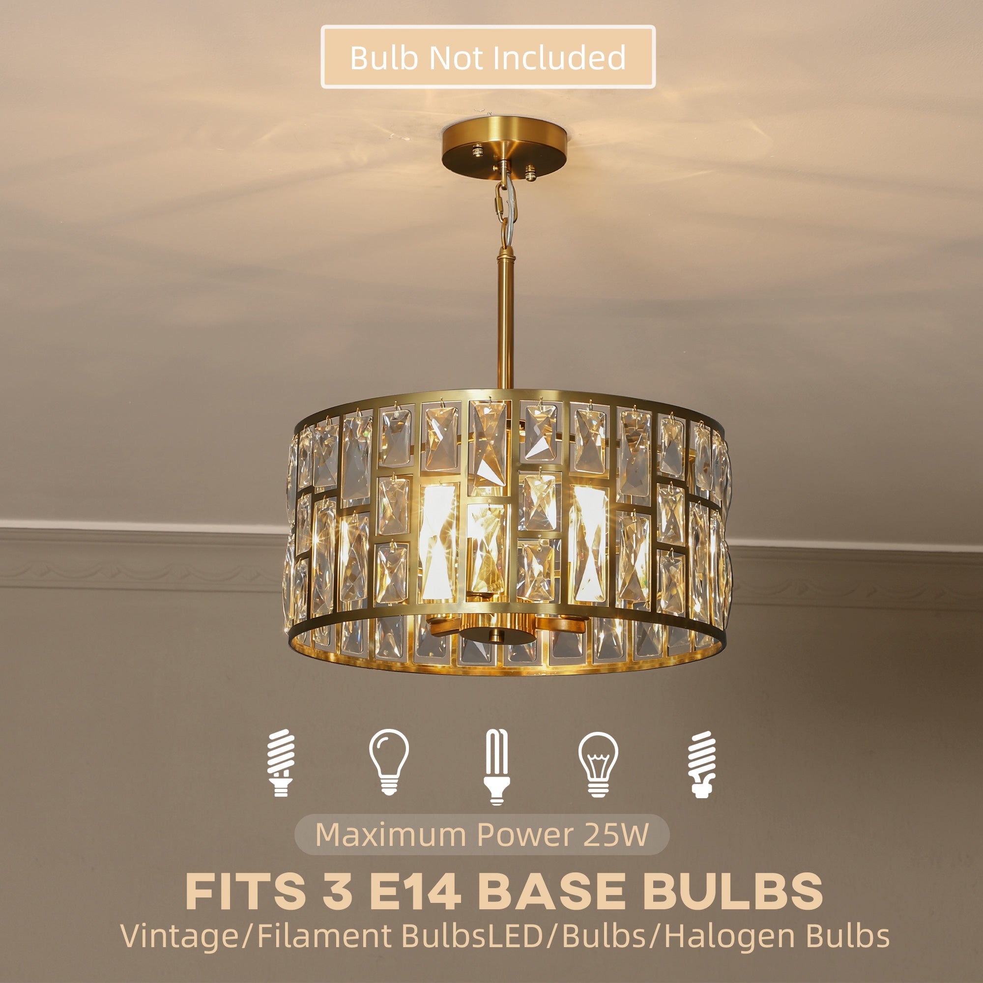 72 Glass Crystallite Chandelier - Gold-Tone