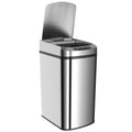 12L Sensor Bin, Automatic Touchless Motion Sensor Kitchen Bin with Fingerprint Resistant Stainless Steel, Silver