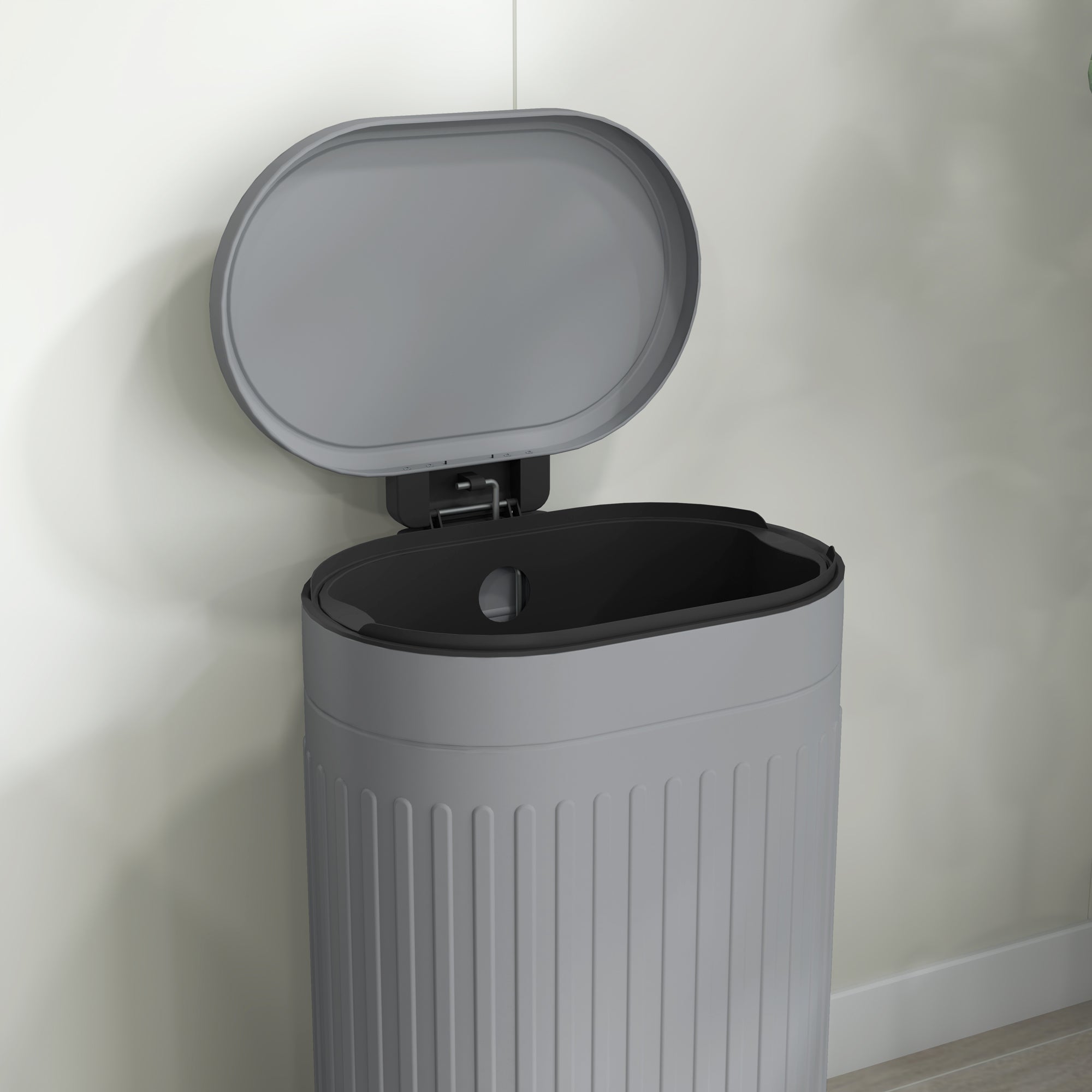 30 Litre Metal Pedal Bin with Soft-Close Lid and Removable Inner Bucket - Grey