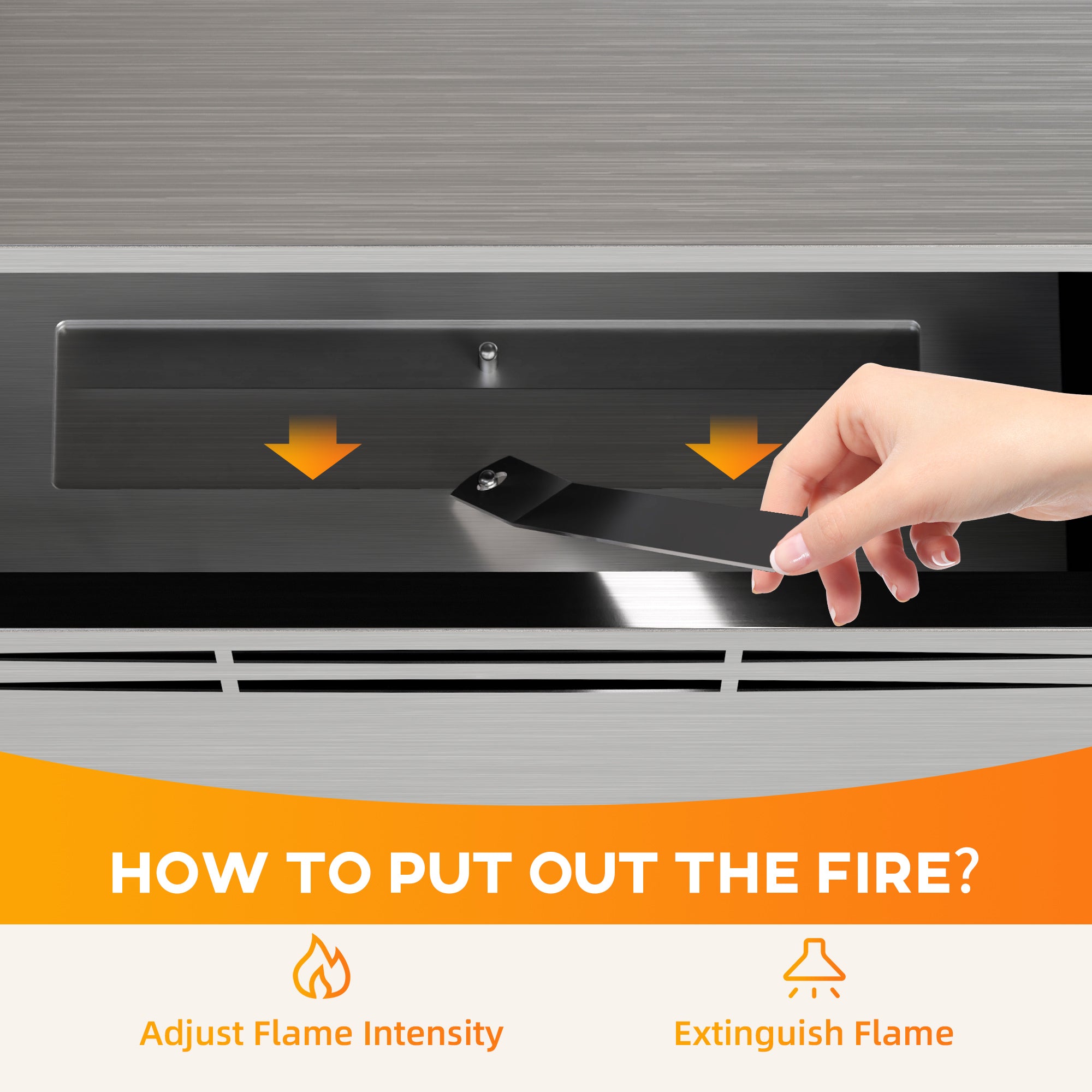 Stainless Steel Ethanol Fireplace Insert, Bioethanol Fire, Indoor Ethanol Burner with 0.9 Litres Volume, Cover Lid, Burns for Up to 3.3 Hours, Silver