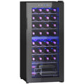 32 Bottle Dual Zone Wine Fridge 5-18℃ with UV Protection - Black