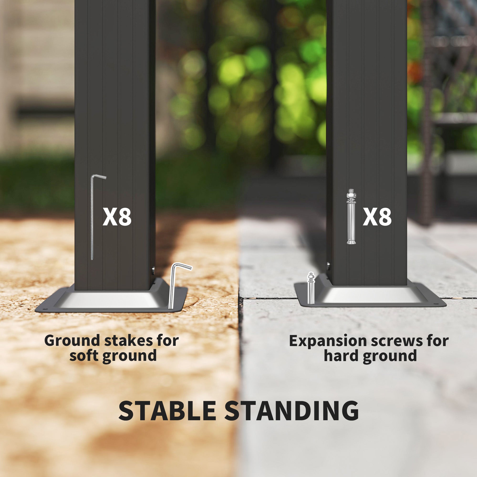 3 x 3 Metre Aluminium Pergola with Retractable Roof - Grey Khaki