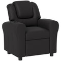 Kids Recliner Chair with Adjustable Backrest, Footrest, Padded Headrest, Cup Holder - Black