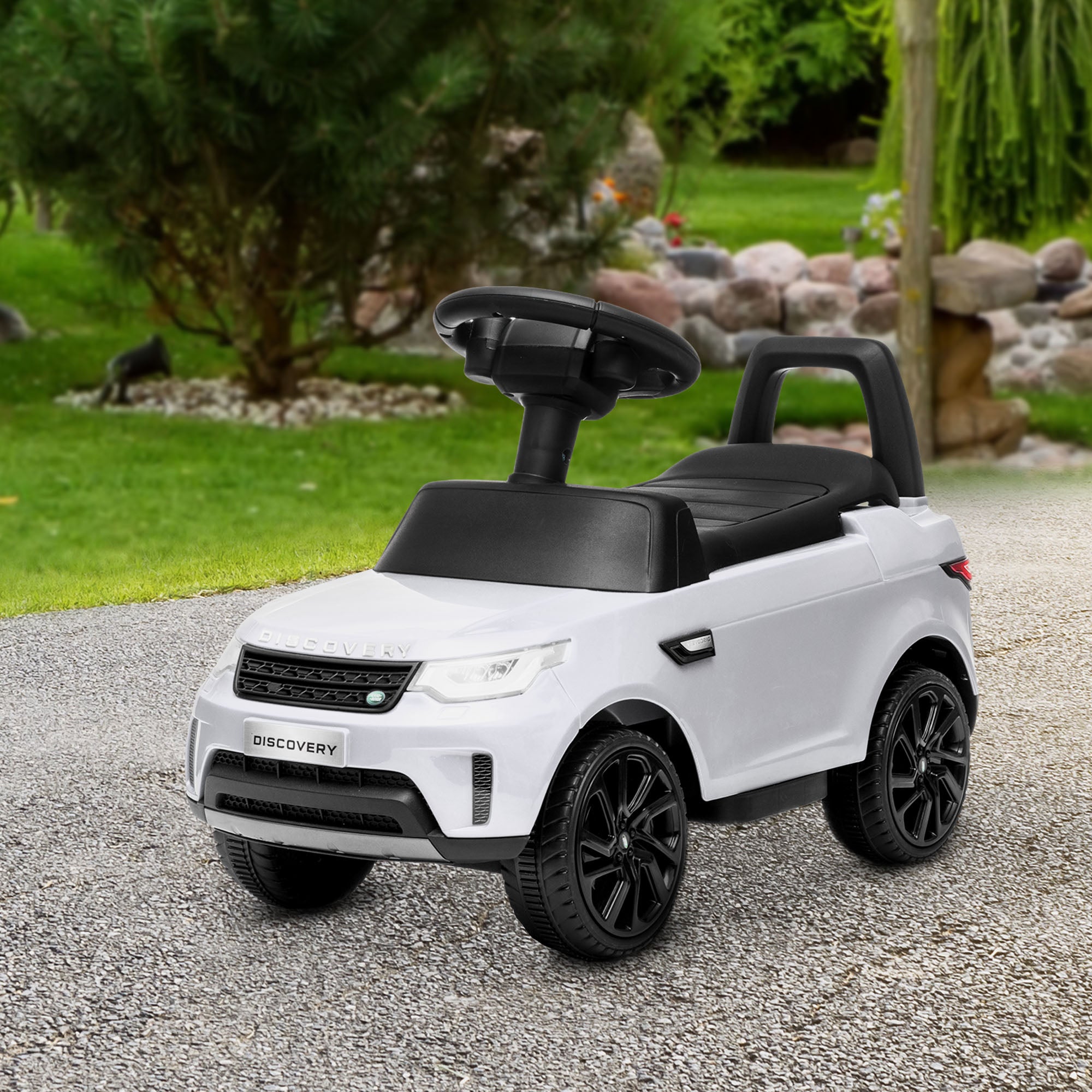 2 in 1 Land Rover Licensed 6V Kids Electric Ride On Car Sliding Car w/ Headlights Music, for 18-60 Months White